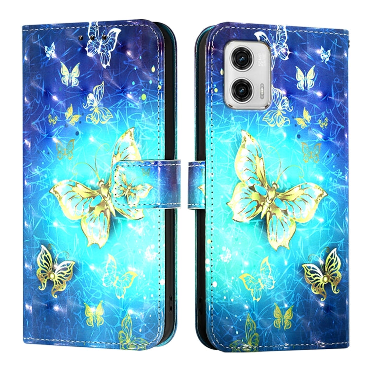 For Motorola Moto G73 3D Painting Horizontal Flip Leather Phone Case