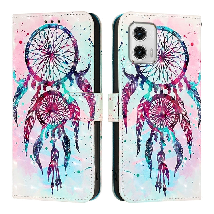 For Motorola Moto G73 3D Painting Horizontal Flip Leather Phone Case