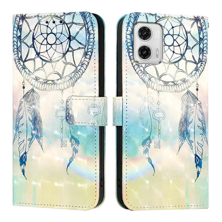 For Motorola Moto G73 3D Painting Horizontal Flip Leather Phone Case