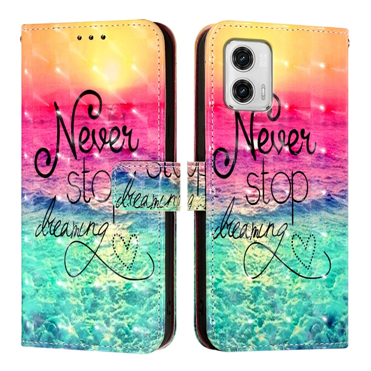 For Motorola Moto G73 3D Painting Horizontal Flip Leather Phone Case