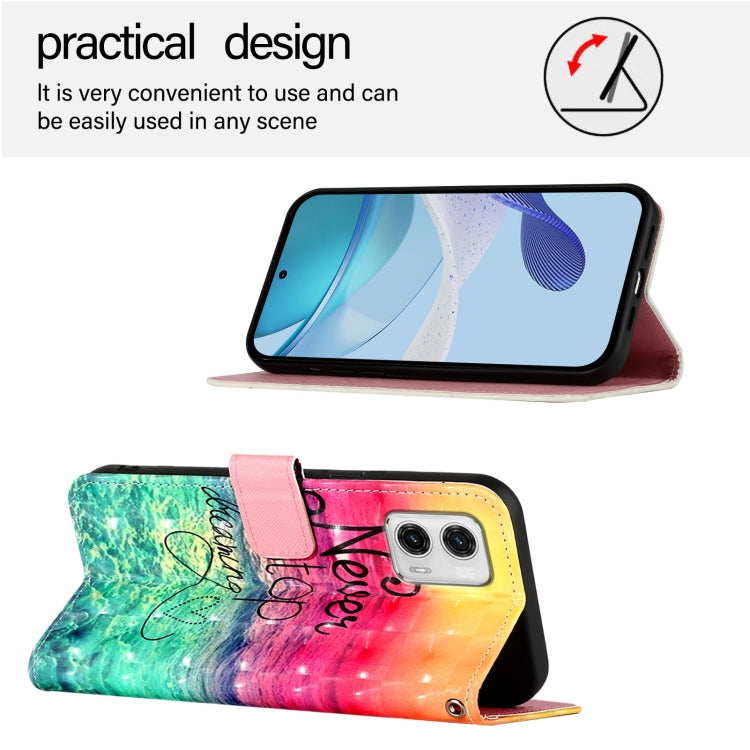 For Motorola Moto G73 3D Painting Horizontal Flip Leather Phone Case