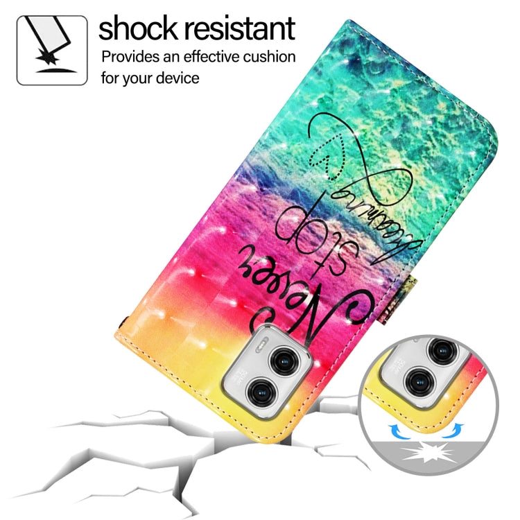 For Motorola Moto G73 3D Painting Horizontal Flip Leather Phone Case