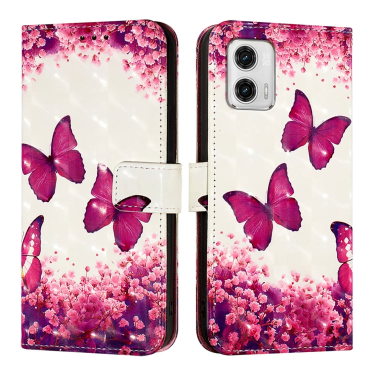 For Motorola Moto G73 3D Painting Horizontal Flip Leather Phone Case
