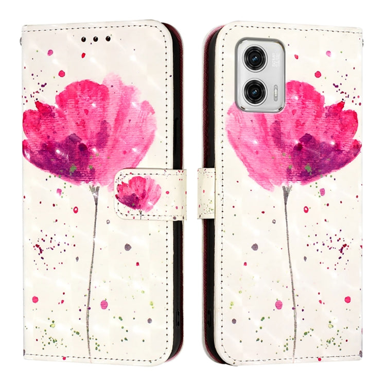 For Motorola Moto G73 3D Painting Horizontal Flip Leather Phone Case