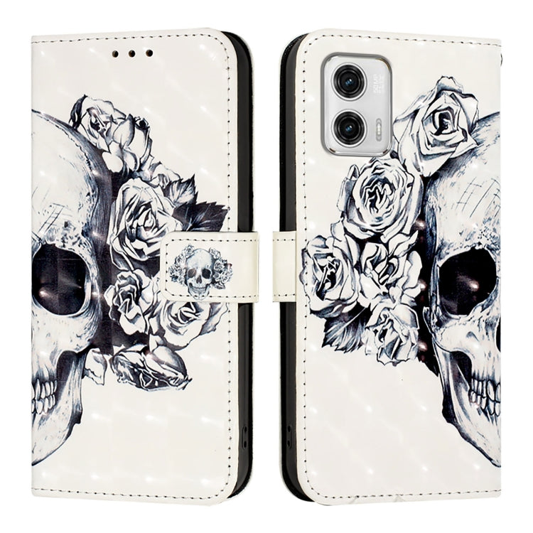 For Motorola Moto G73 3D Painting Horizontal Flip Leather Phone Case