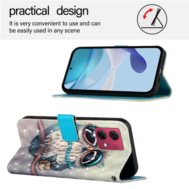 For Motorola Moto G84 3D Painting Horizontal Flip Leather Phone Case