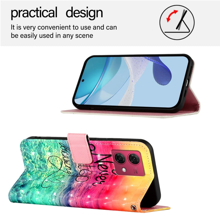 For Motorola Moto G84 3D Painting Horizontal Flip Leather Phone Case