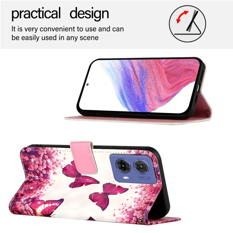 For Motorola Moto G85 3D Painting Horizontal Flip Leather Phone Case