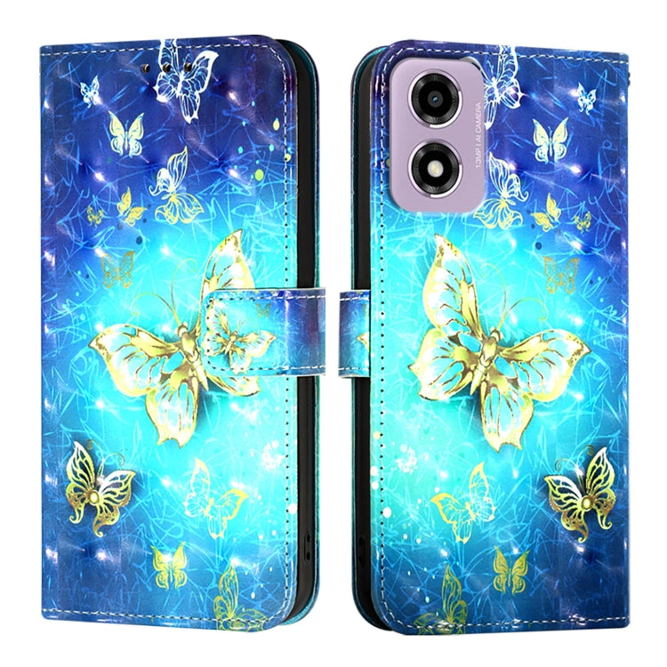 For Motorola Moto E14 3D Painting Horizontal Flip Leather Phone Case