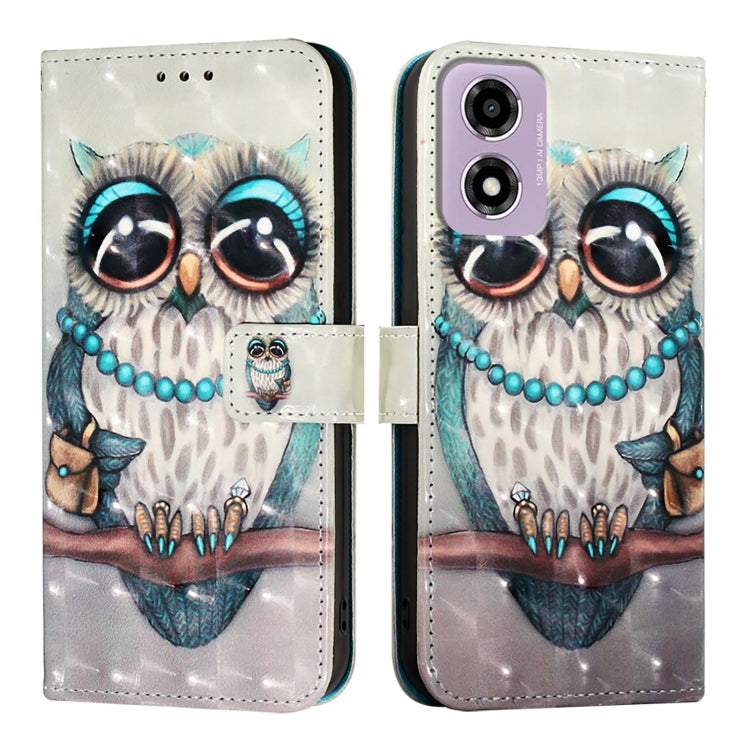 For Motorola Moto E14 3D Painting Horizontal Flip Leather Phone Case