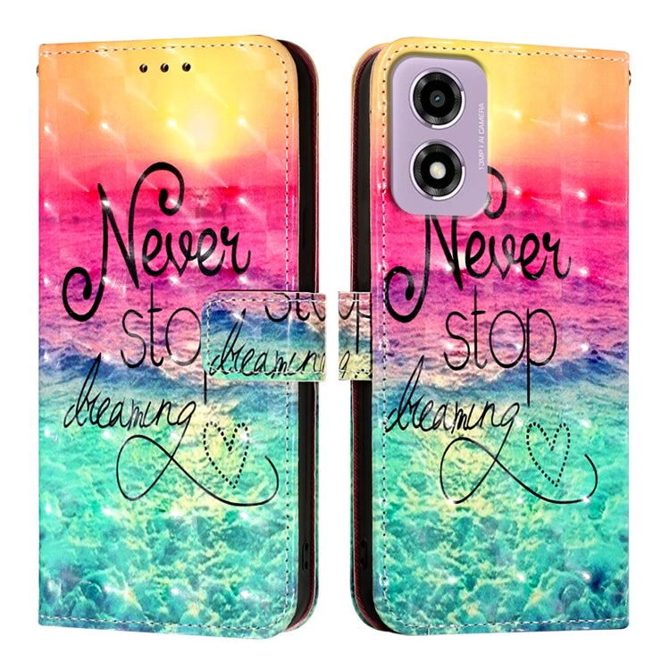 For Motorola Moto E14 3D Painting Horizontal Flip Leather Phone Case
