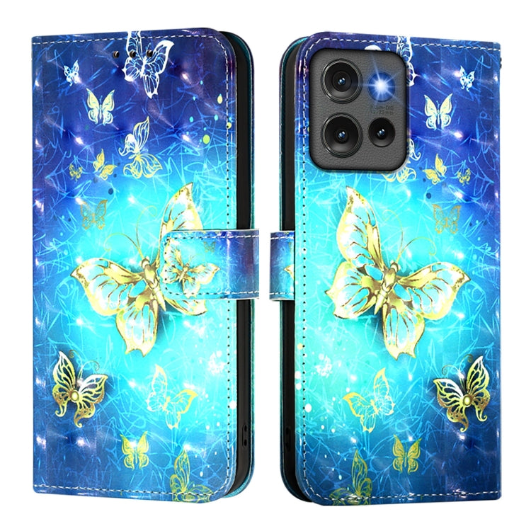 For Motorola Edge 50 5G Global 3D Painting Horizontal Flip Leather Phone Case