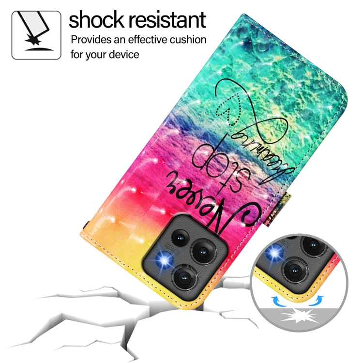 For Motorola Edge 50 5G Global 3D Painting Horizontal Flip Leather Phone Case