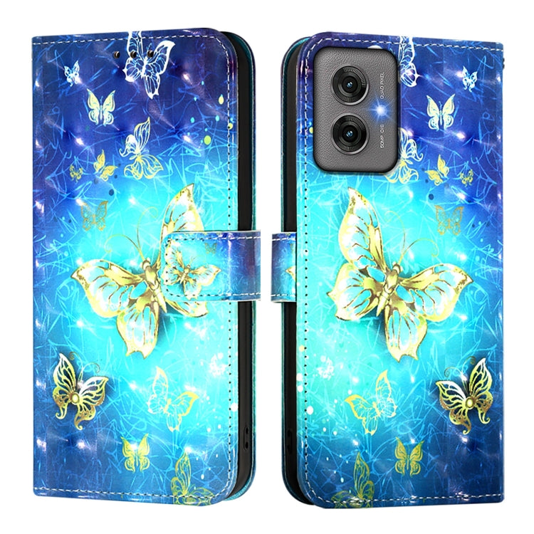 For Motorola Moto G55 3D Painting Horizontal Flip Leather Phone Case