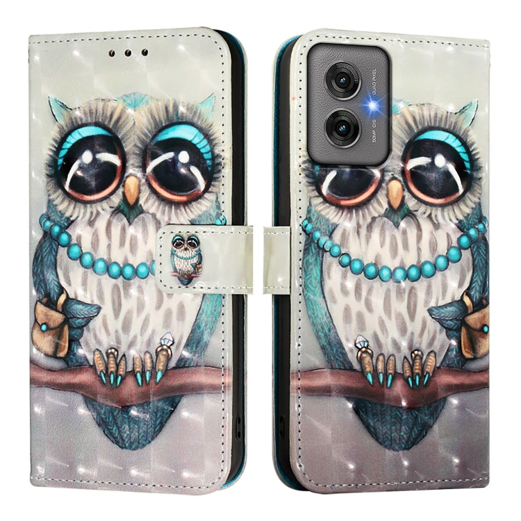 For Motorola Moto G55 3D Painting Horizontal Flip Leather Phone Case