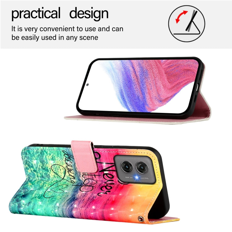 For Motorola Moto G55 3D Painting Horizontal Flip Leather Phone Case