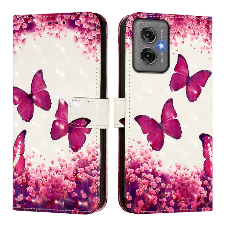 For Motorola Moto G55 3D Painting Horizontal Flip Leather Phone Case