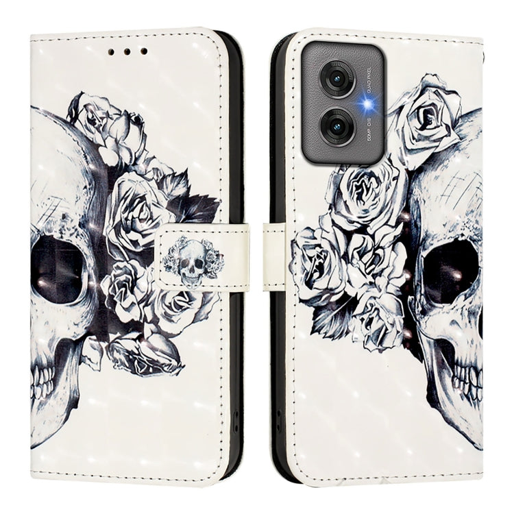 For Motorola Moto G55 3D Painting Horizontal Flip Leather Phone Case
