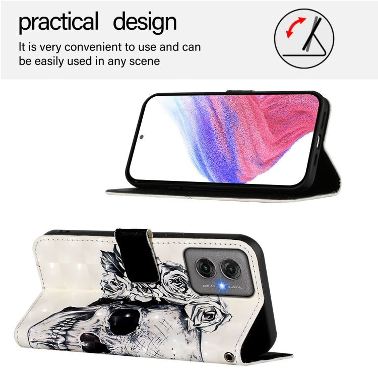For Motorola Moto G55 3D Painting Horizontal Flip Leather Phone Case