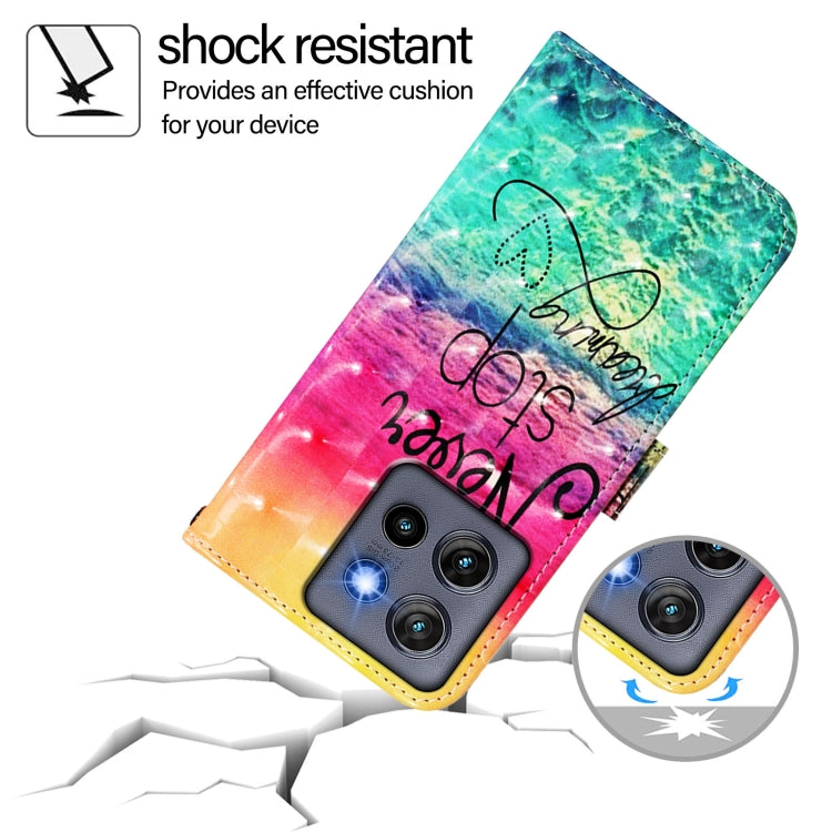 For Motorola Edge 50 Neo 3D Painting Horizontal Flip Leather Phone Case