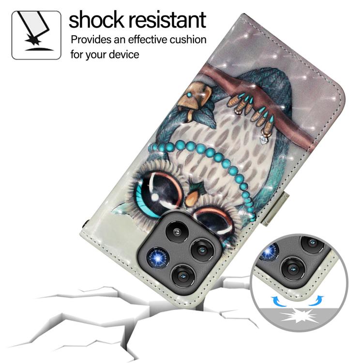 For Motorola Moto G67 Power 5G 3D Painting Horizontal Flip Leather Phone Case