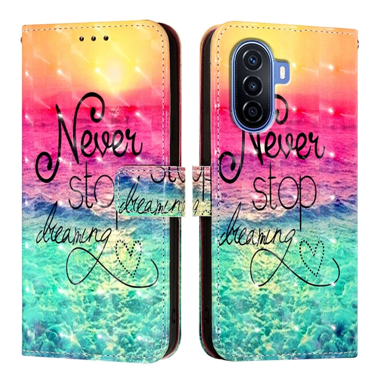 For Huawei Enjoy 50 4G / Nova Y70 Plus 3D Painting Horizontal Flip Leather Phone Case