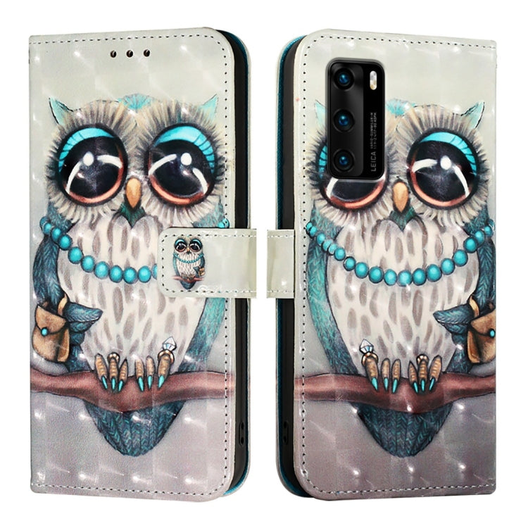For Huawei P40 3D Painting Horizontal Flip Leather Phone Case