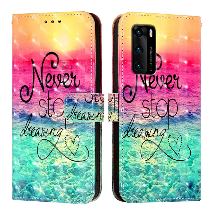 For Huawei P40 3D Painting Horizontal Flip Leather Phone Case