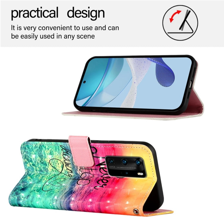 For Huawei P40 Pro 3D Painting Horizontal Flip Leather Phone Case
