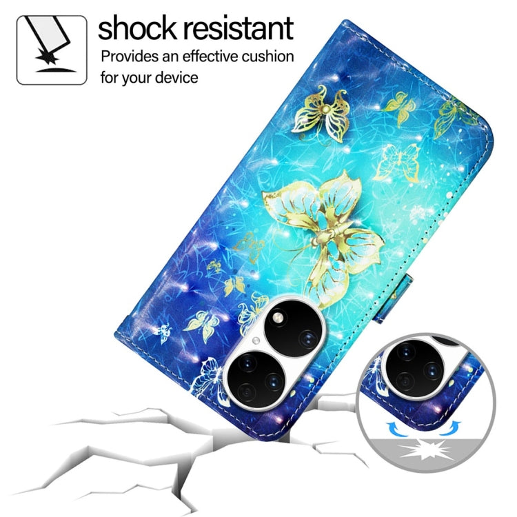For Huawei P50 3D Painting Horizontal Flip Leather Phone Case