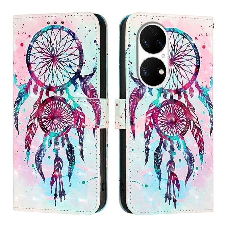 For Huawei P50 3D Painting Horizontal Flip Leather Phone Case