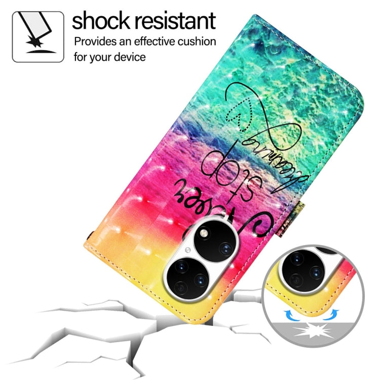 For Huawei P50 3D Painting Horizontal Flip Leather Phone Case