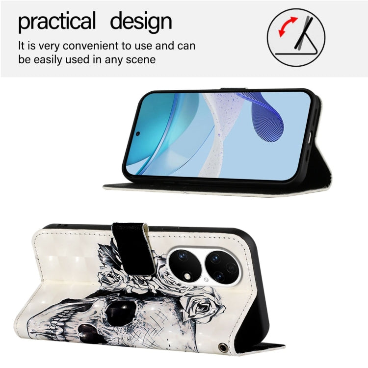 For Huawei P50 3D Painting Horizontal Flip Leather Phone Case