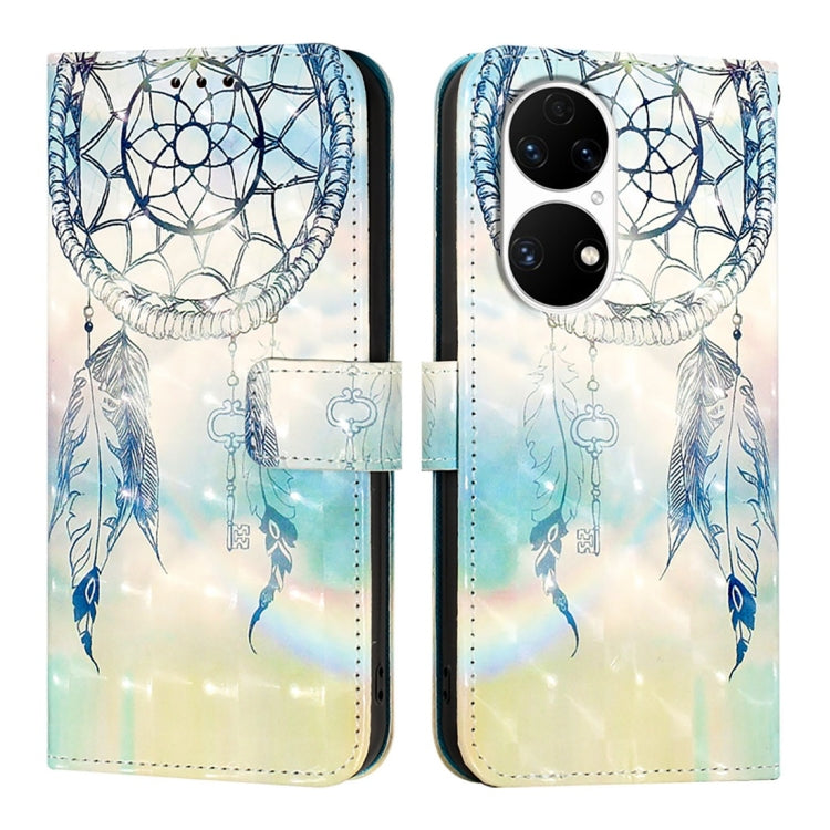 For Huawei P50 Pro 3D Painting Horizontal Flip Leather Phone Case