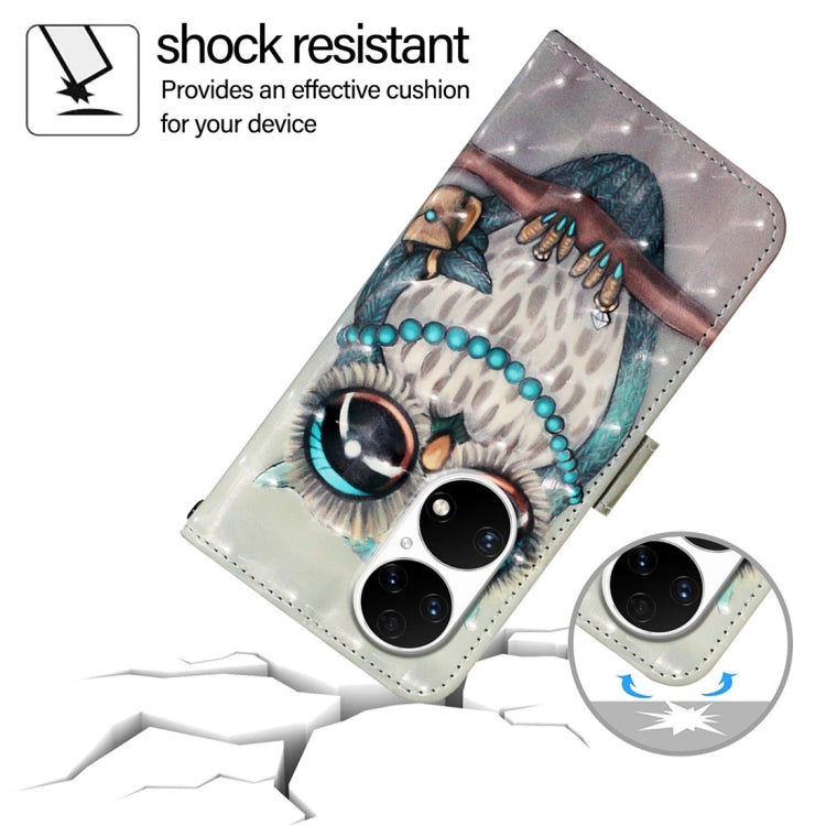 For Huawei P50 Pro 3D Painting Horizontal Flip Leather Phone Case