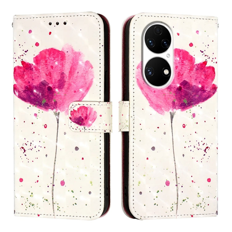 For Huawei P50 Pro 3D Painting Horizontal Flip Leather Phone Case