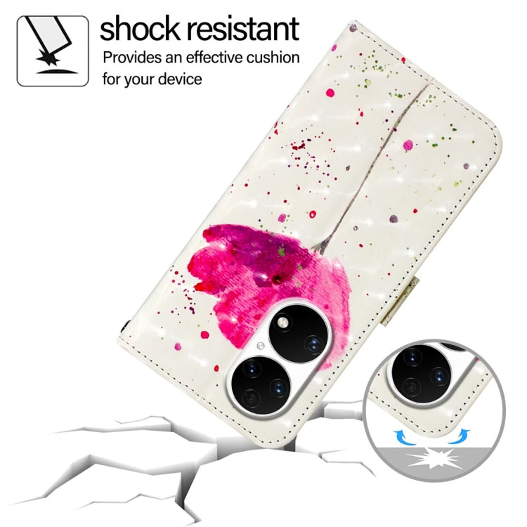 For Huawei P50 Pro 3D Painting Horizontal Flip Leather Phone Case