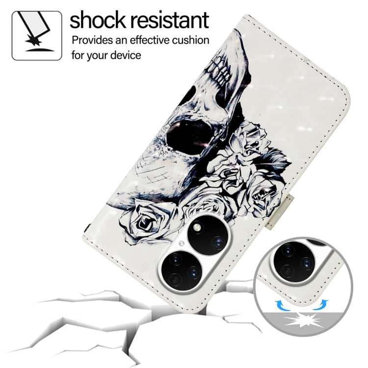 For Huawei P50 Pro 3D Painting Horizontal Flip Leather Phone Case