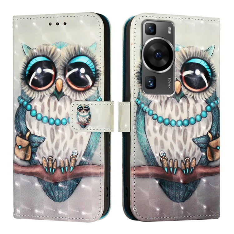 For Huawei P60 3D Painting Horizontal Flip Leather Phone Case