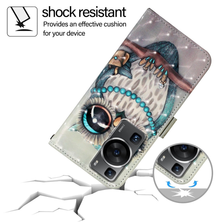 For Huawei P60 3D Painting Horizontal Flip Leather Phone Case