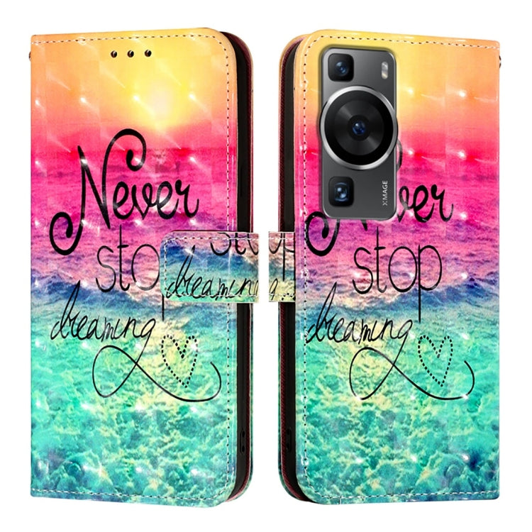 For Huawei P60 3D Painting Horizontal Flip Leather Phone Case