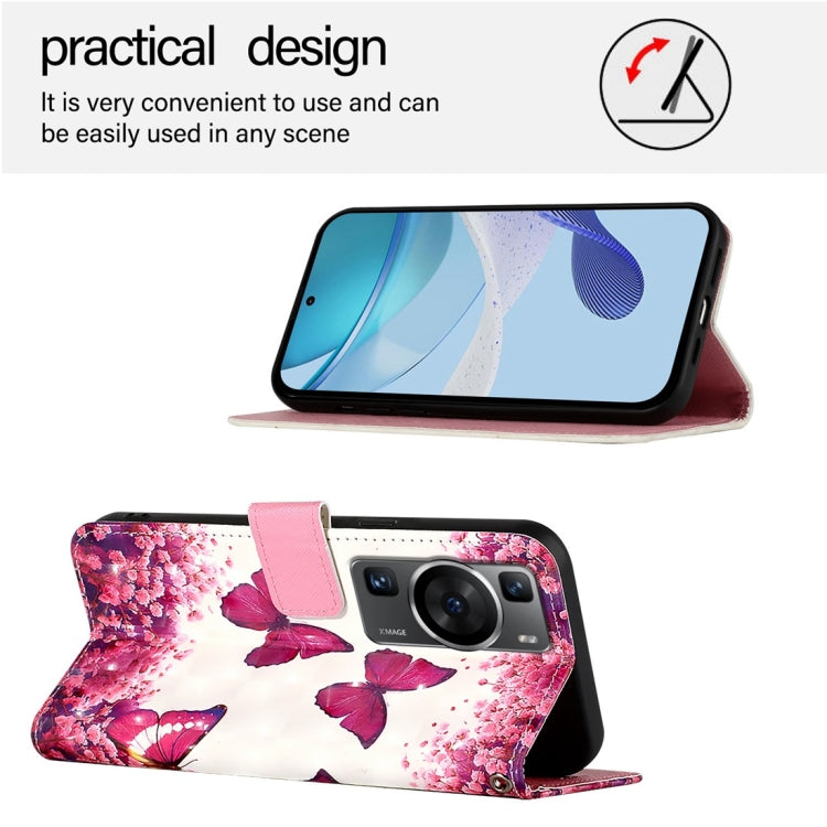 For Huawei P60 3D Painting Horizontal Flip Leather Phone Case