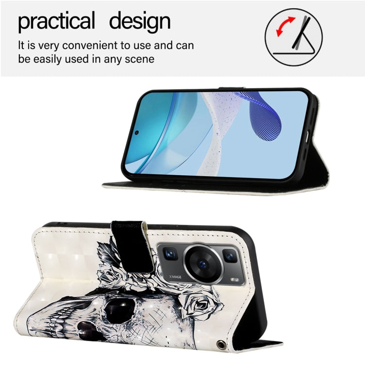 For Huawei P60 3D Painting Horizontal Flip Leather Phone Case