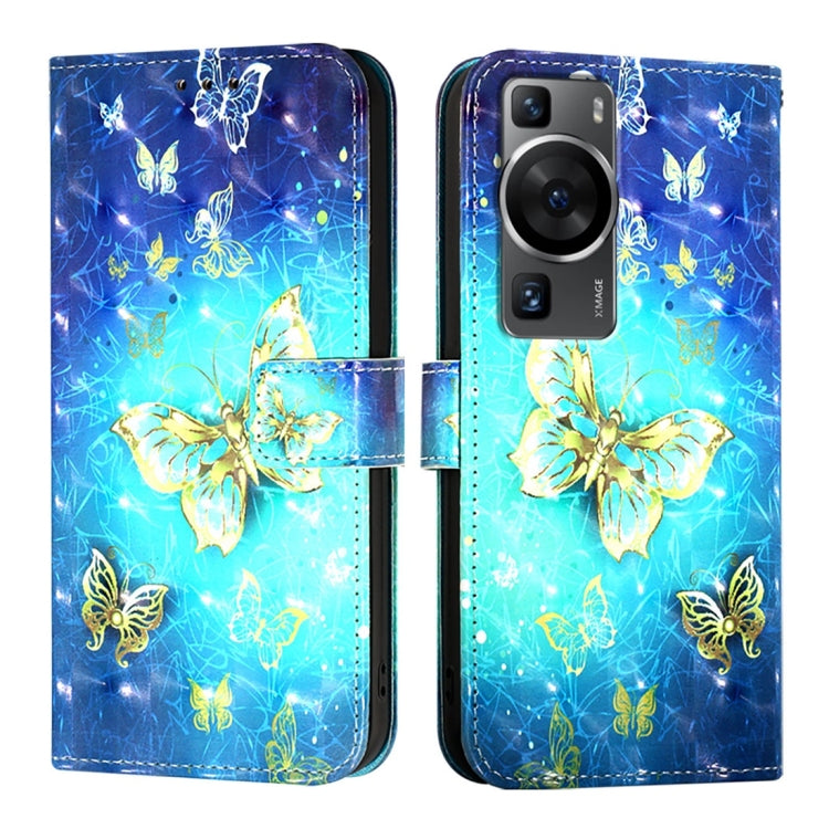 For Huawei P60 Pro 3D Painting Horizontal Flip Leather Phone Case