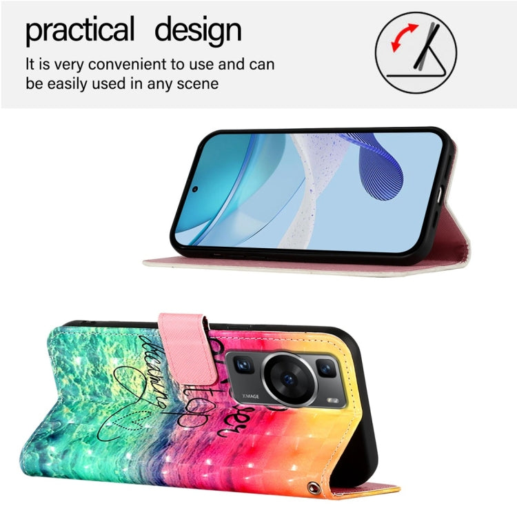 For Huawei P60 Pro 3D Painting Horizontal Flip Leather Phone Case