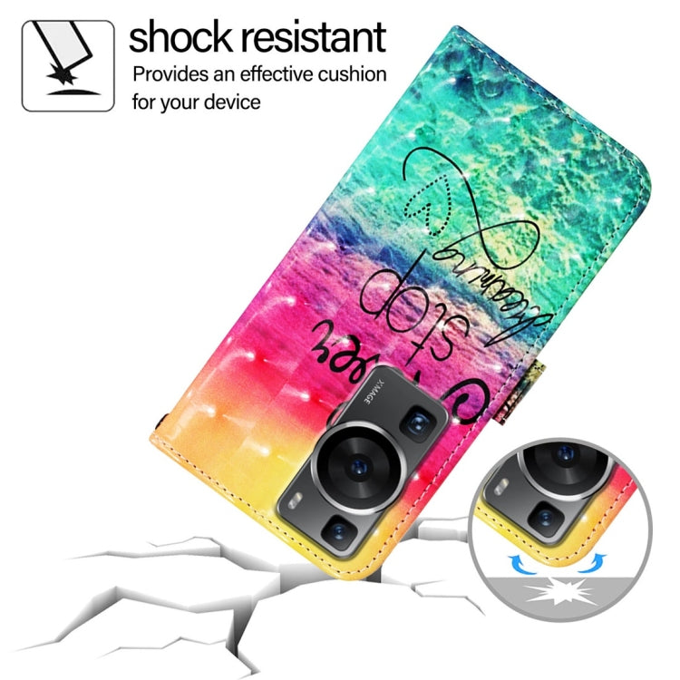 For Huawei P60 Pro 3D Painting Horizontal Flip Leather Phone Case