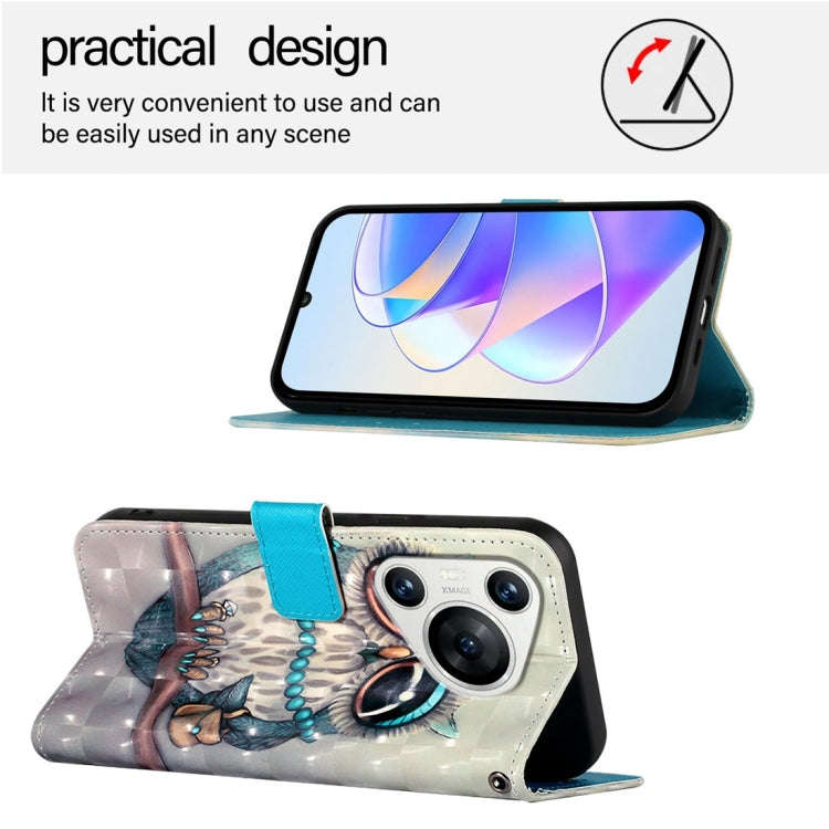 For Huawei Pura 70 3D Painting Horizontal Flip Leather Phone Case