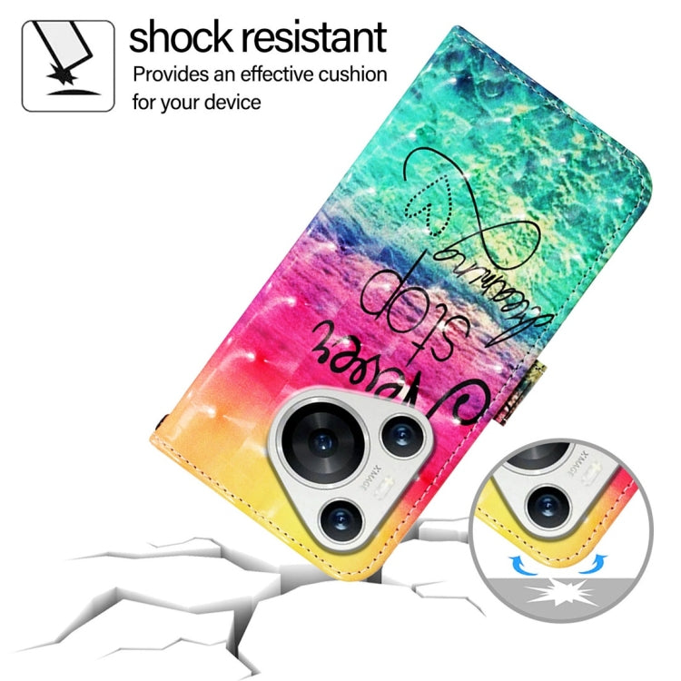 For Huawei Pura 70 3D Painting Horizontal Flip Leather Phone Case