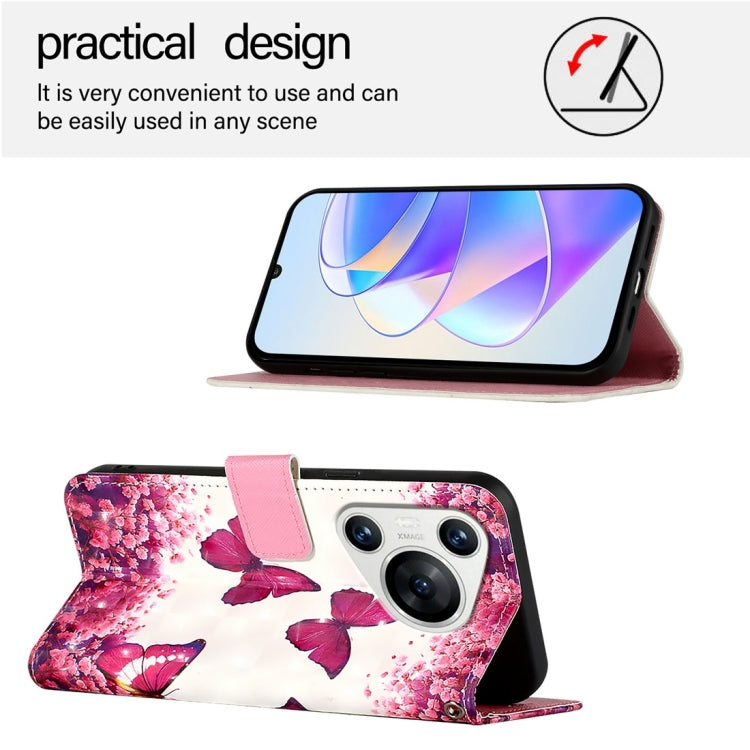 For Huawei Pura 70 3D Painting Horizontal Flip Leather Phone Case