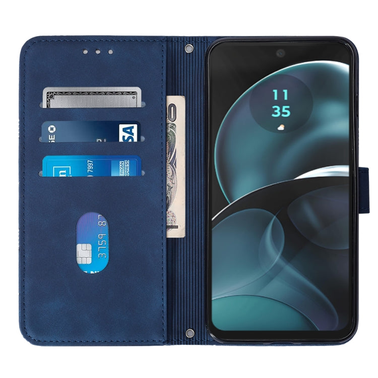 For Motorola Moto G14 Crossbody 3D Embossed Flip Leather Phone Case